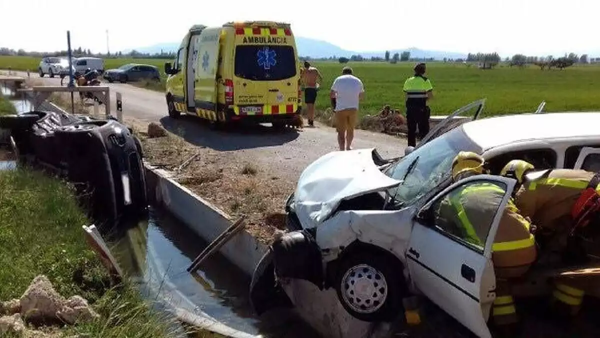 Imatge de l'accident a la TV-3409 a Deltebre