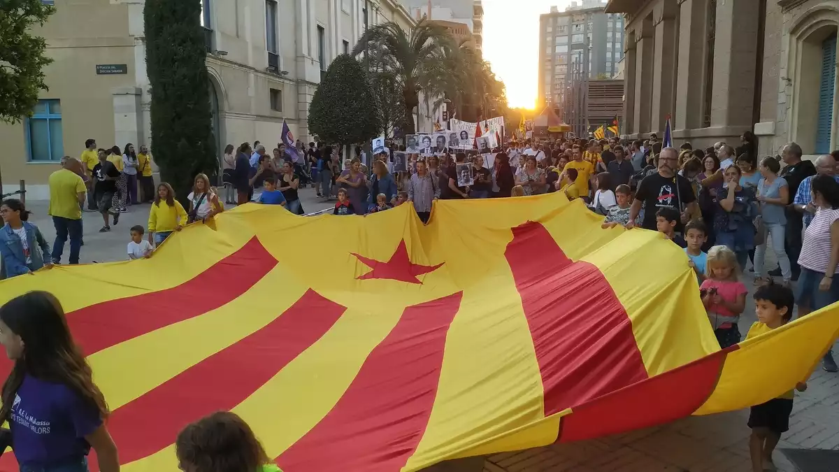 Imatge de la manifestació independentista a Reus.
