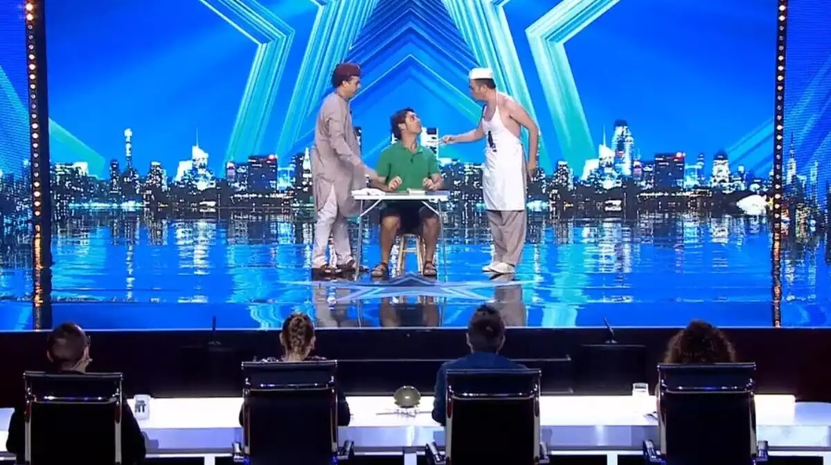 Imatge dels reusencs Clownic, al plató de Got Talent