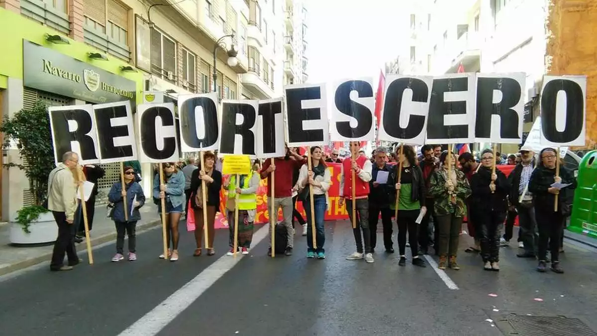 Imatge d'arxiu d'una manifestació de Recortes Cero.