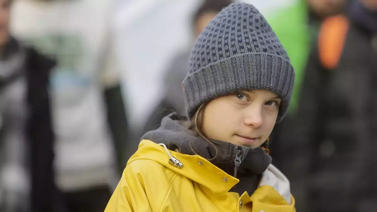 Greta Thunberg durant una manifestació de 'Fridays For Future' a Torí