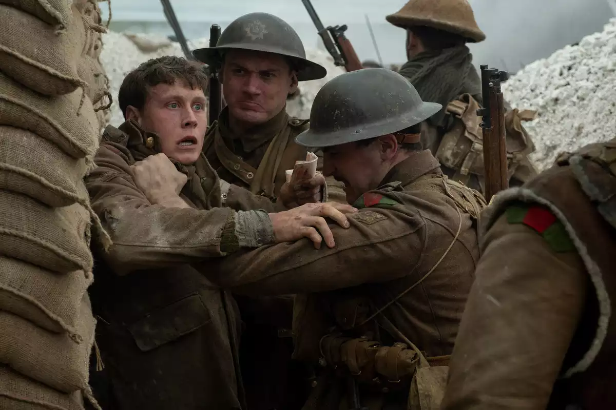Alguns dels soldats protagonistes de la pel·lícula '1917' dirigida per Sam Mendes