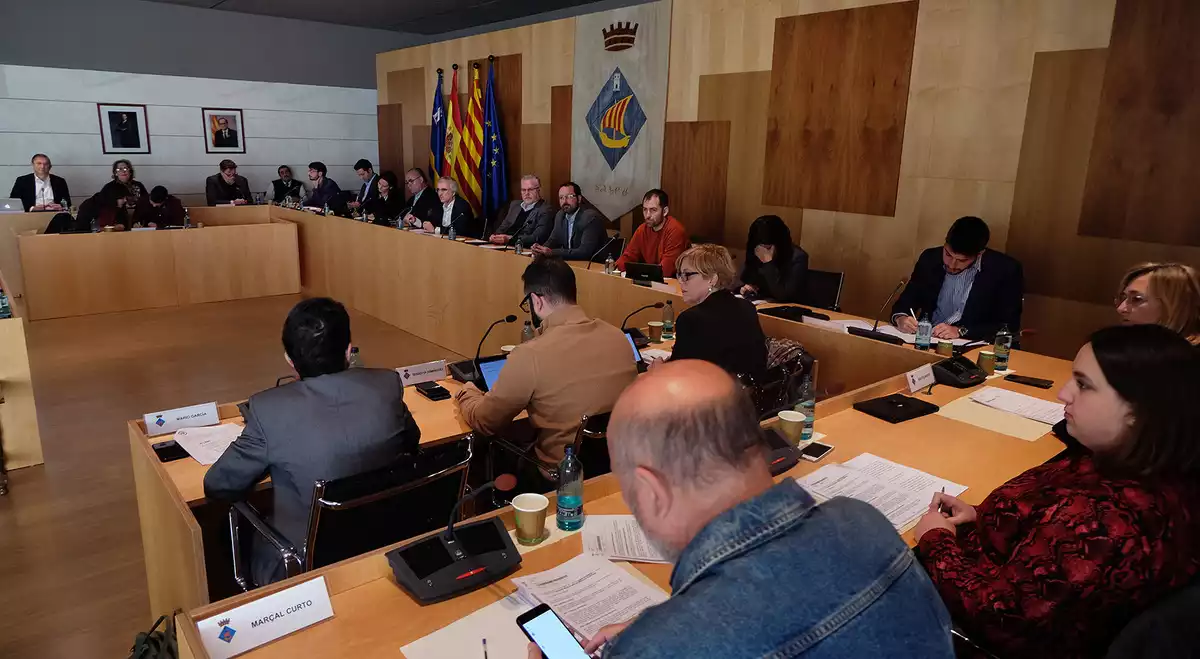 Imatge dels regidors de l'Ajuntament de Salou durant la sessió plenària del gener del 2020.