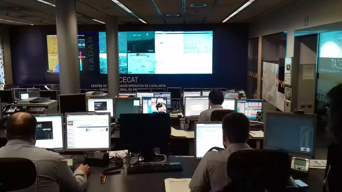 Imatge del CECAT, el centre superior de coordinació i informació de l'estructura de protecció civil de Catalunya