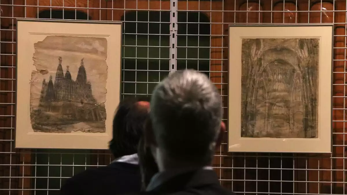 Imatge dels dos dibuixos d'Antoni Gaudí que ha comprat la Generalitat de Catalunya