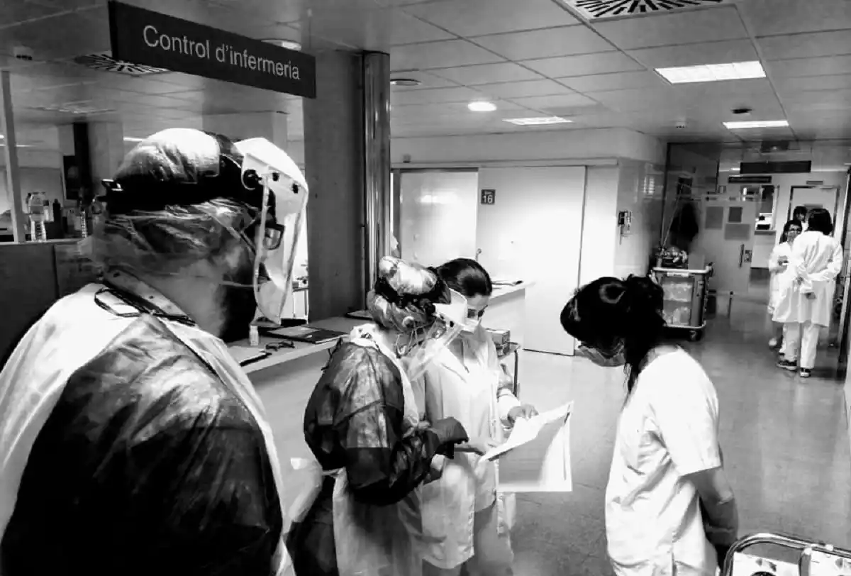 Treballadors de l'Hospital del Vendrell, en plena crisi per la Covid-19.