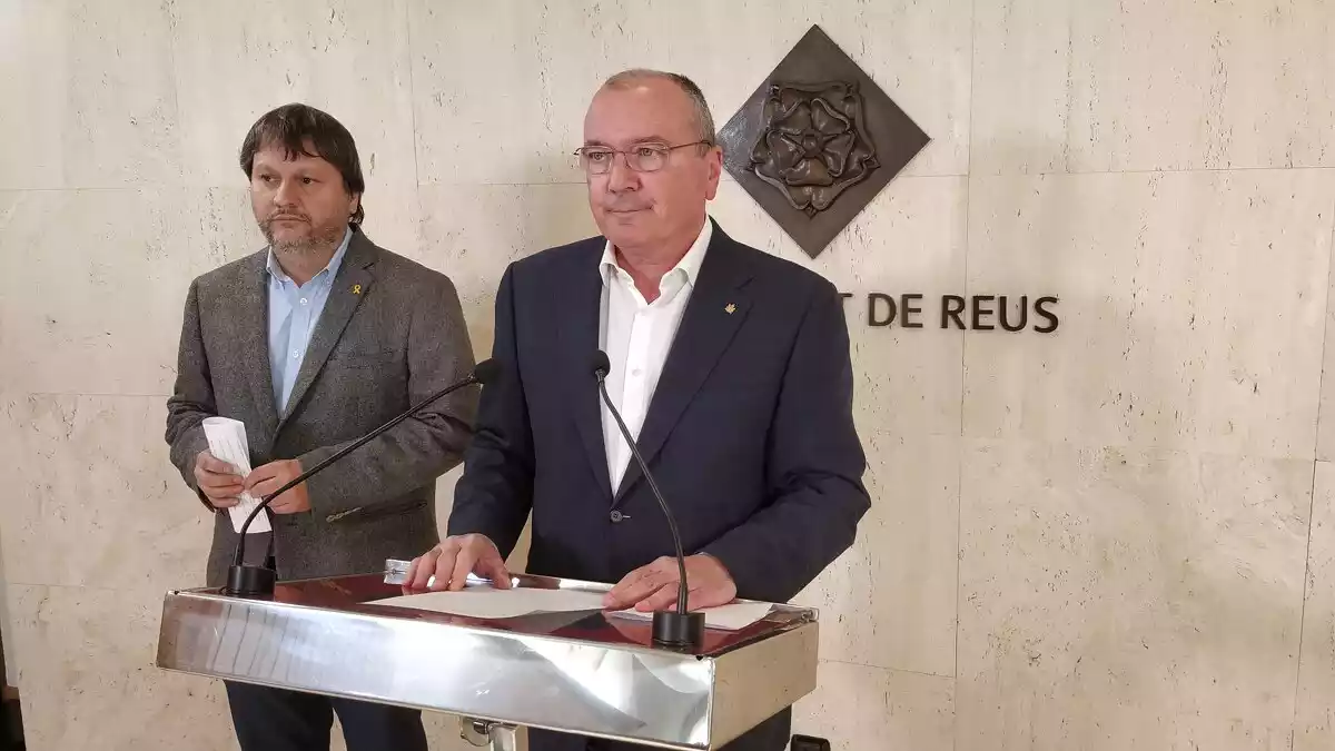 Carles Pellicer, alcalde de Reus, en roda de premsa el dimecres, 11 de març