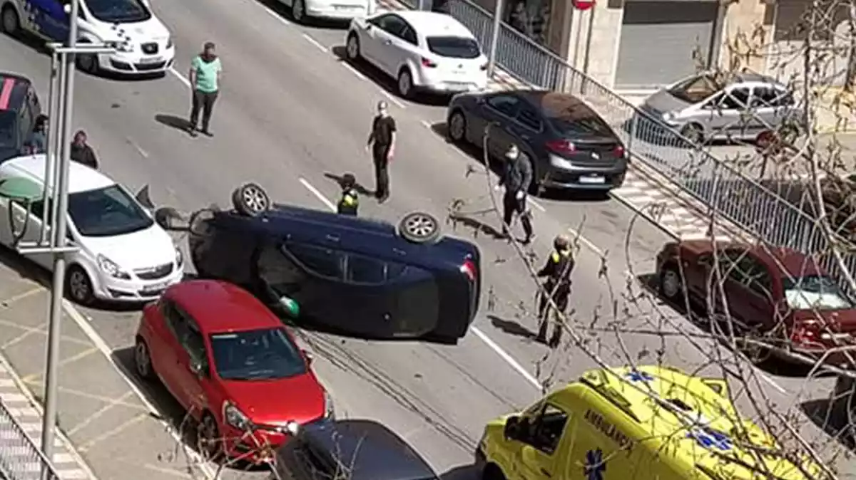 Imatge de l'accident a Sant Pere i Sant Pau