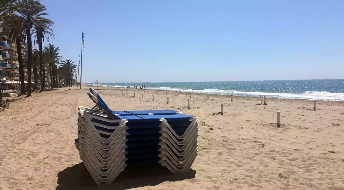 La platja de Calafell, aquest juny del 2020.
