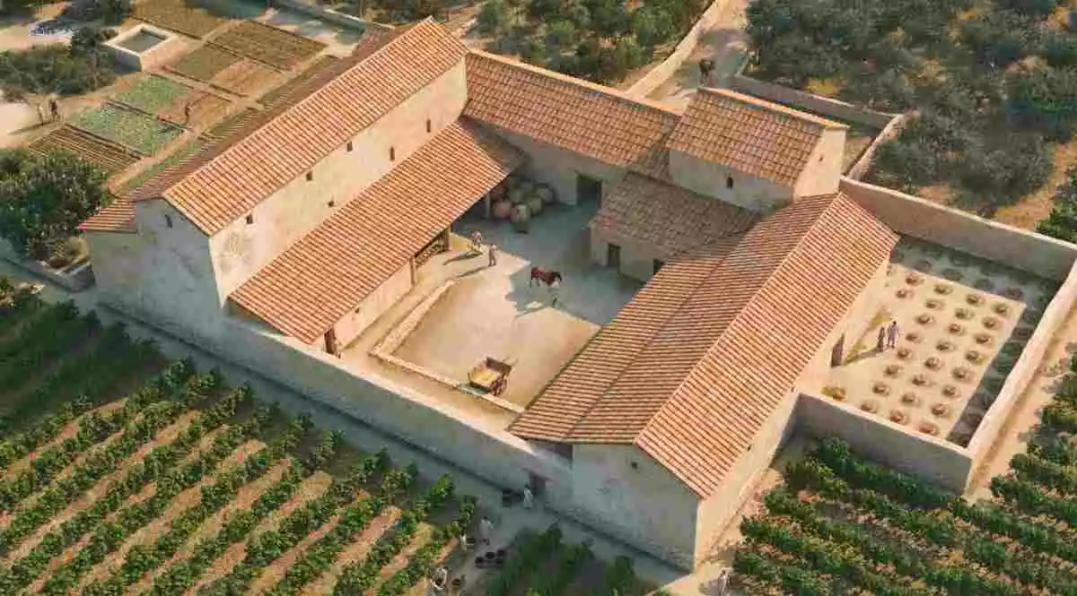 Reconstrucció virtual de la vil·la romana del Vilarenc de Calafell.
