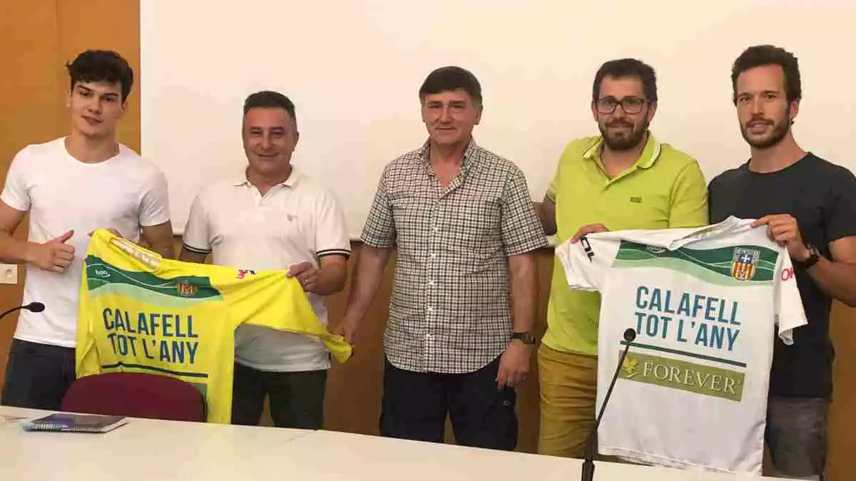 Xano Edo, Pere Varias i Eloi Mitjans a la presentació del Club Patí Calafell