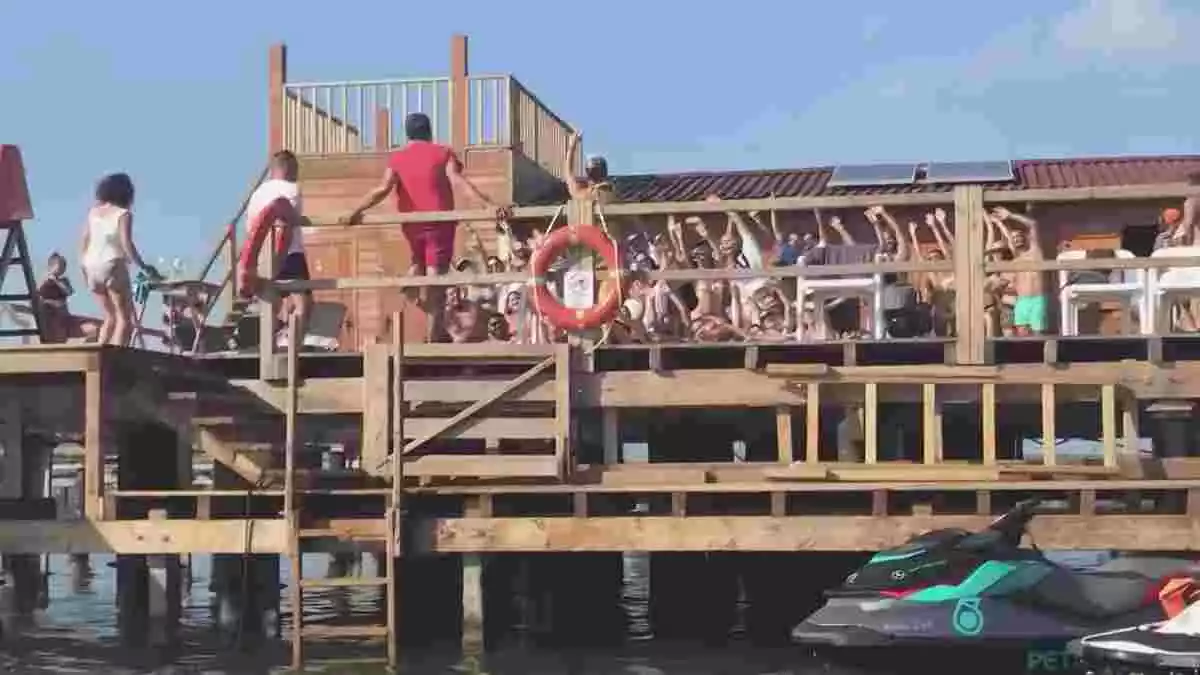 Imatge de la festa celebrada en una musclera de l'Ebre