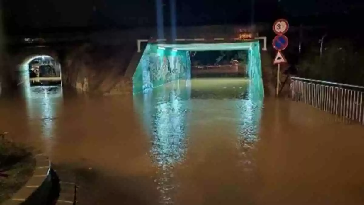 Imatge d'una zona d'Altafulla inundada per les pluges