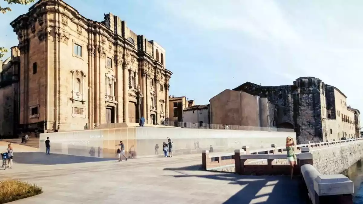 Imatge virtual de la plaça de la Catedral de Tortosa quan acabi la urbanització