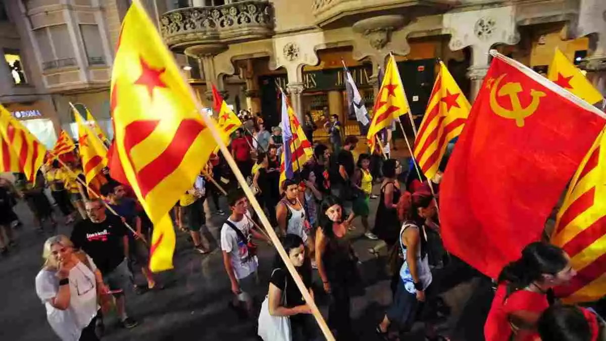Imatge d'una mobilització de l'Esquerra Independentista, a Reus
