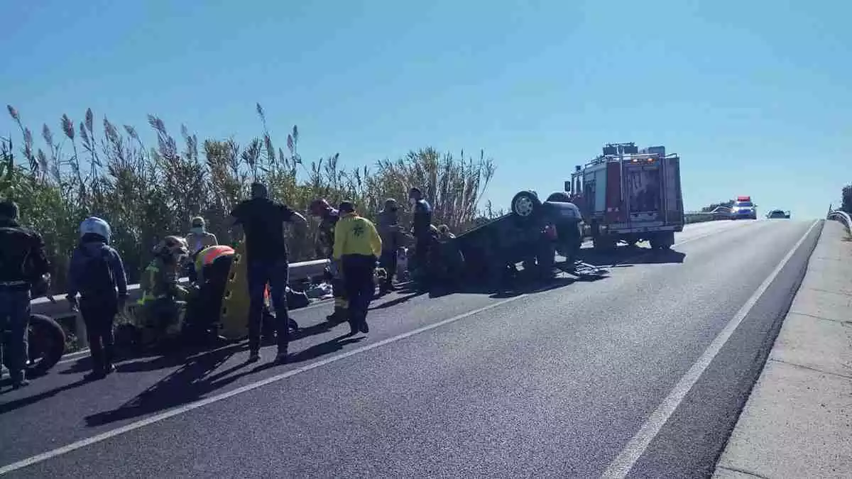 Imatge de l'accident a la carretera de Reus al Morell