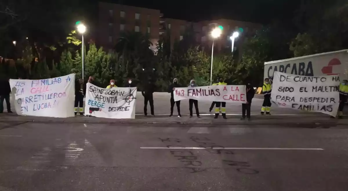 Protesta dels treballadors de Bergé Logística.