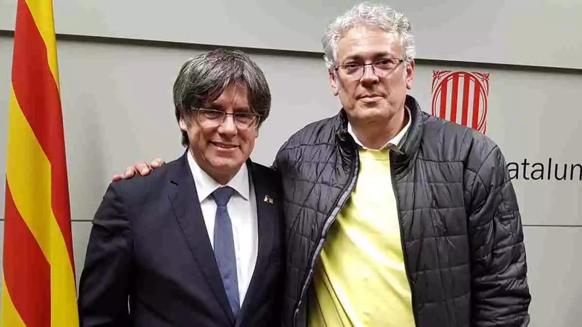 Jordi Sendra, amb el president Carles Puigdemont