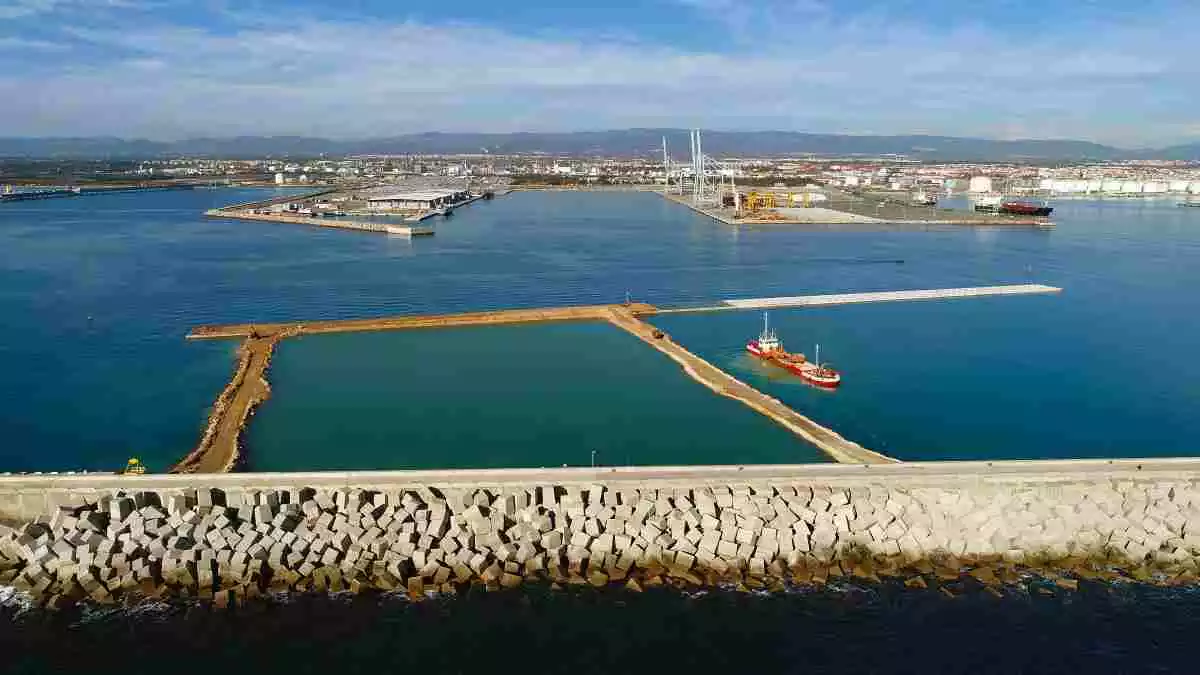 Imatge del moll de Balears a vista de dron
