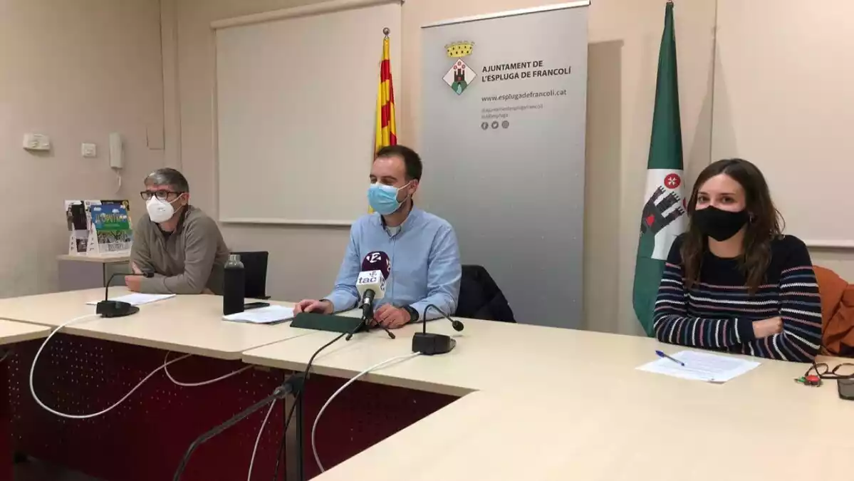 L'alcalde de l'Espluga a la roda de premsa d'ahir