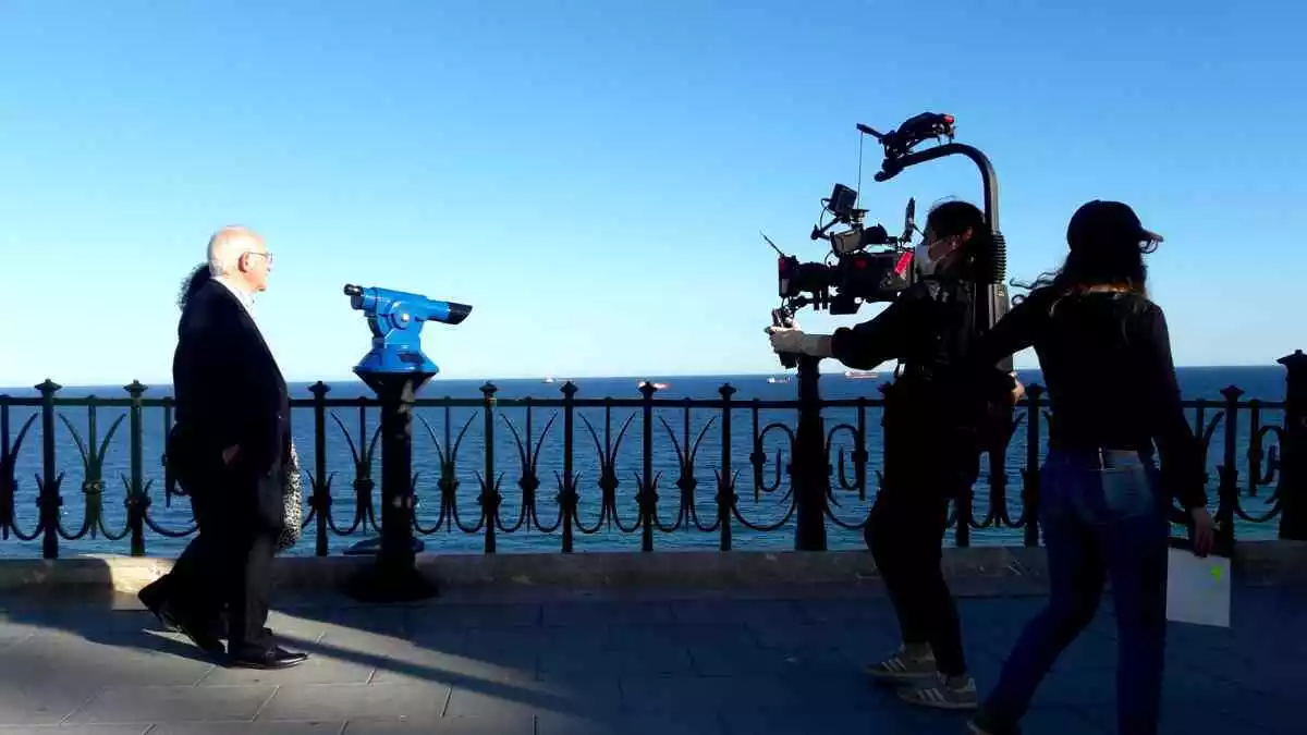 Imatge del rodatge d''El cas Loveparade', al Balcó del Mediterrani de Tarragona
