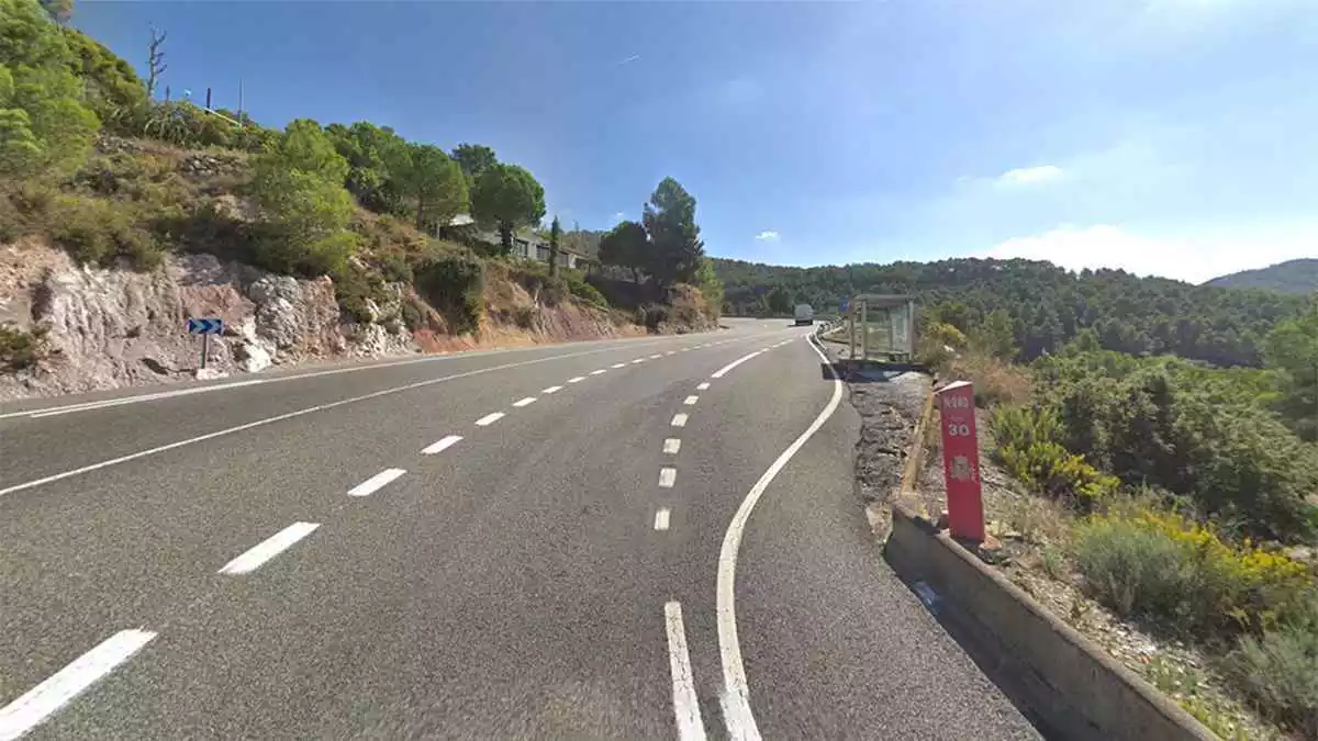 Imatge del punt de l'N-240 a Montblanc on ha tingut lloc l'accident