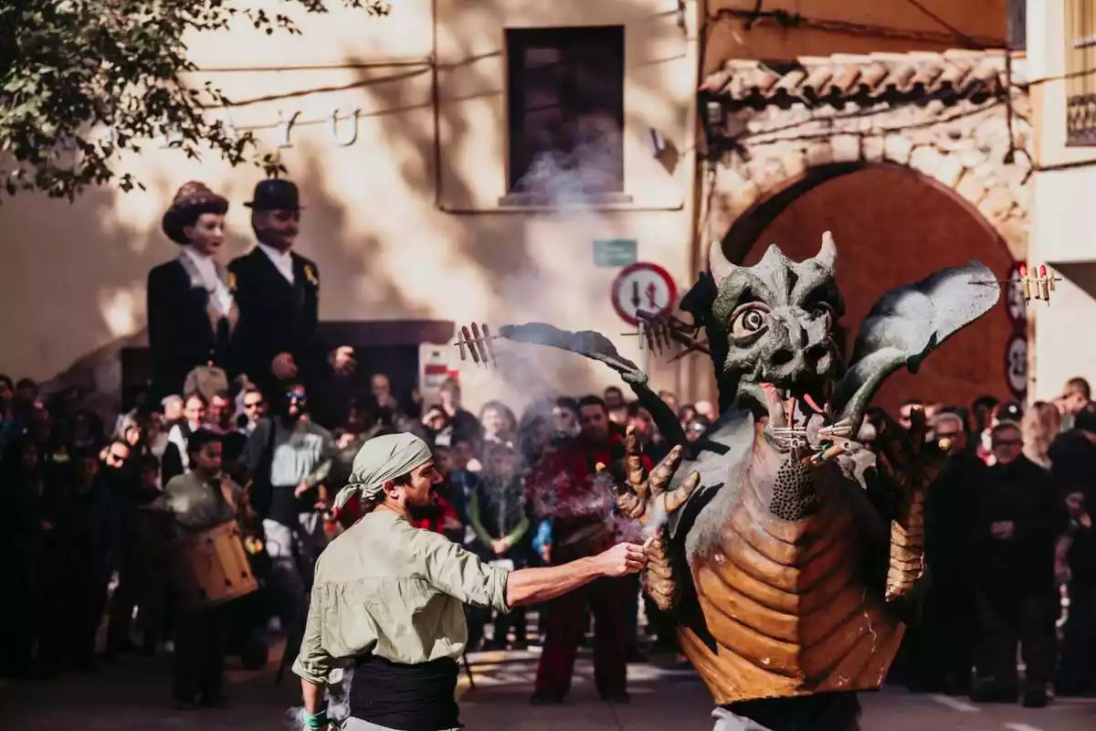 Imatge del drac a la Festa Major del Morell 2019