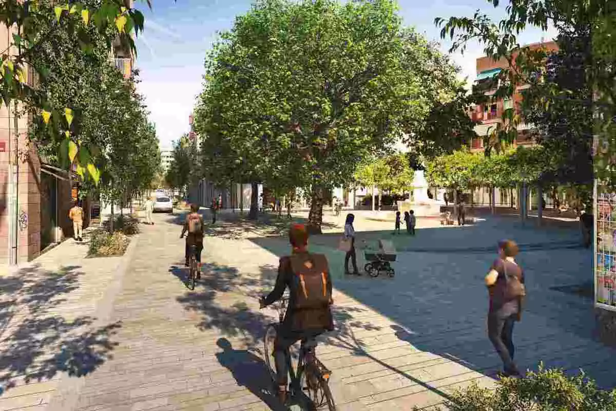 Imatge virtual de la plaça del Víctor de Reus amb més espai per als vianants