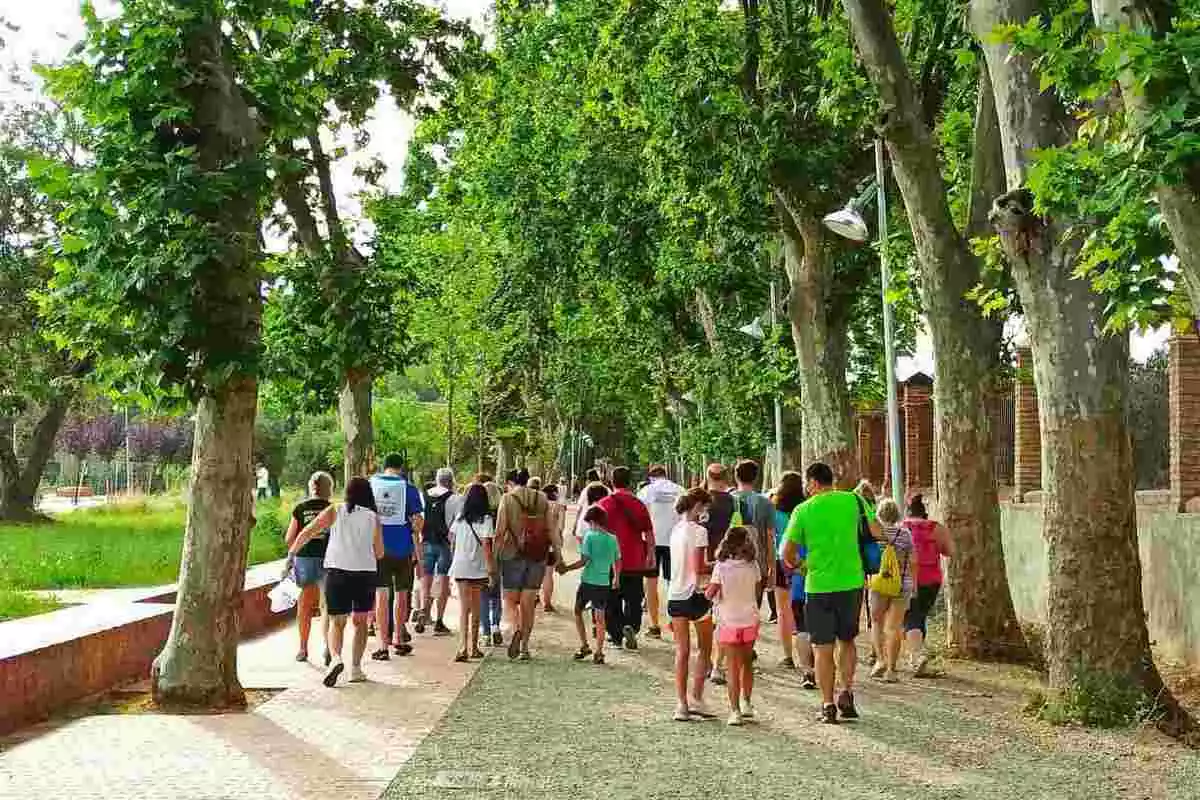 Un grup de persones caminant pel passeig de la Boca de la Mina de Reus