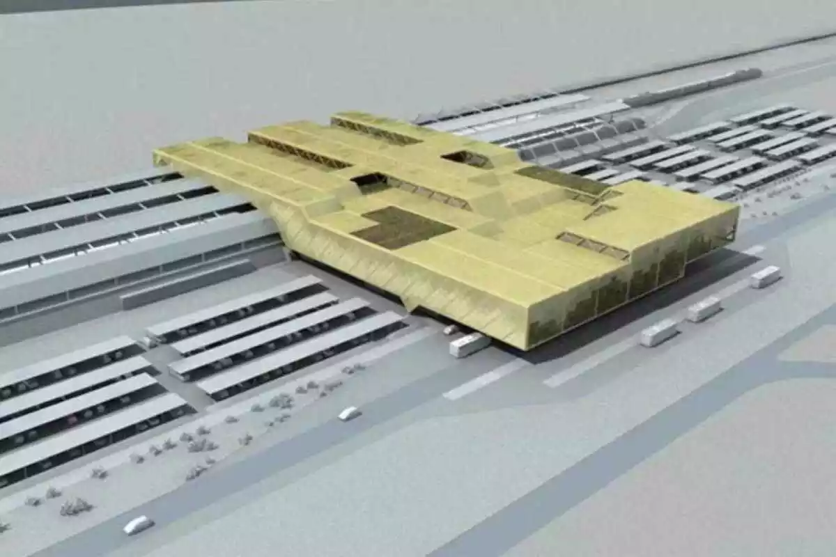Imatge virtual del projecte original de l'estació intermodal de l'aeroport de Reus