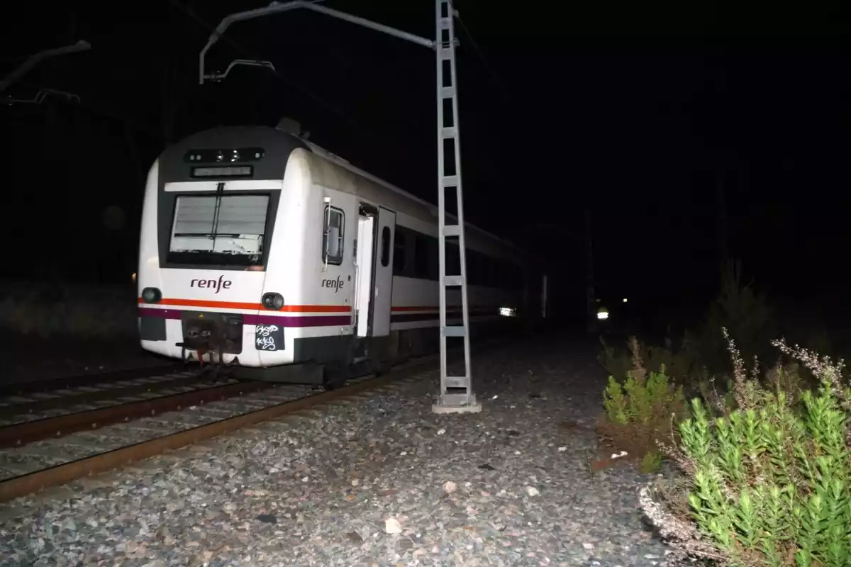 Tren accidentat en el sinistre ferroviari que s'ha produït a Vila-seca