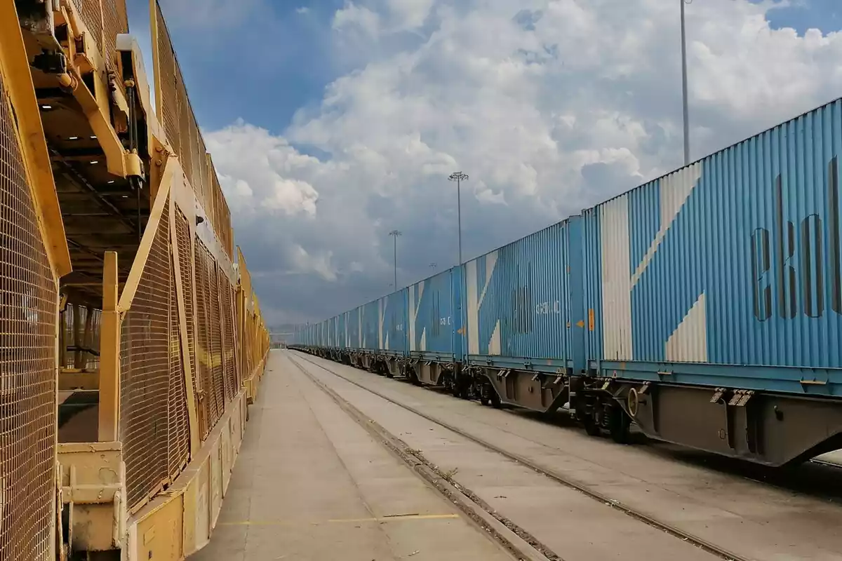 Imatge d'un dels trens que uneix el Port de Tarragona amb Turquia
