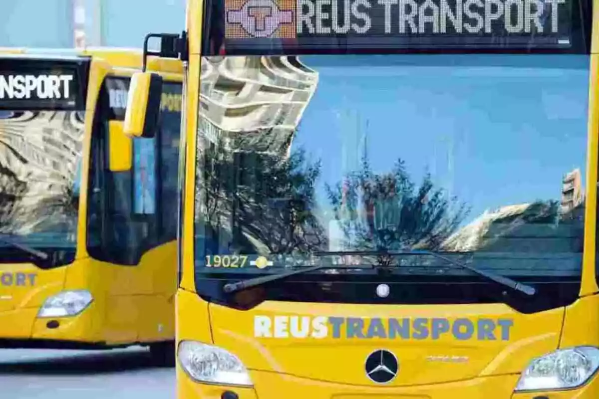 Dos autobusos del servei de Reus Transport