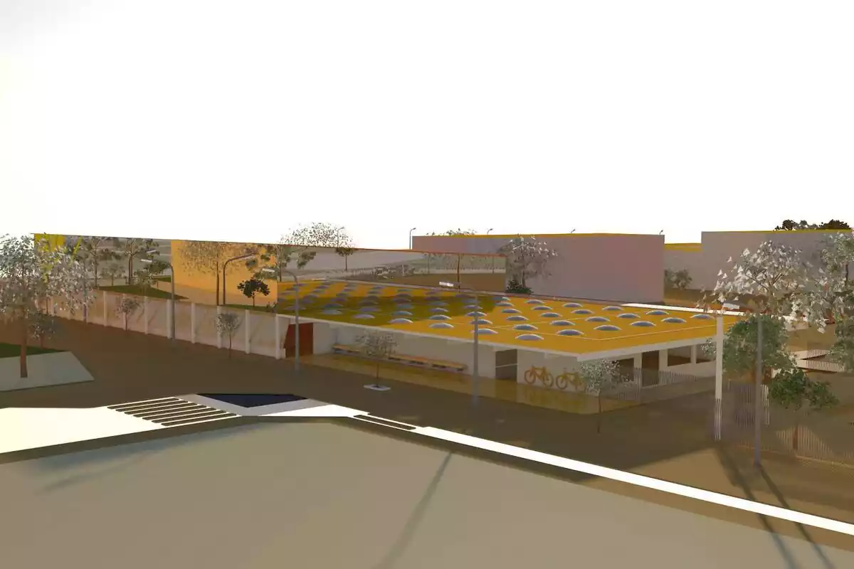 Imatge virtual del projecte de pavelló lleuger adjacent a l'escola Marià Fortuny de Reus