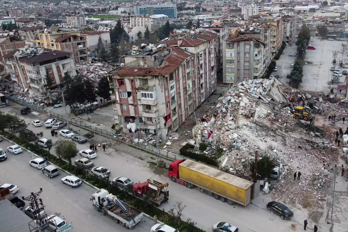 Imatge aèria de la ciutat turca de Hatay després del terratrèmol