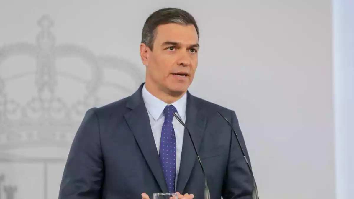 Pedro Sánchez en rueda de prensa, 2020