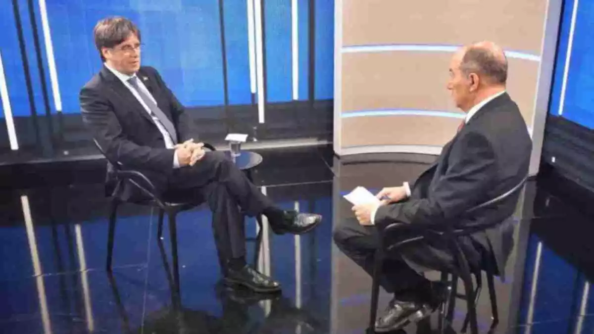 Carles Puigdemont en una entrevista a TV3 des de Brusel·les. 26 de juliol de 2020