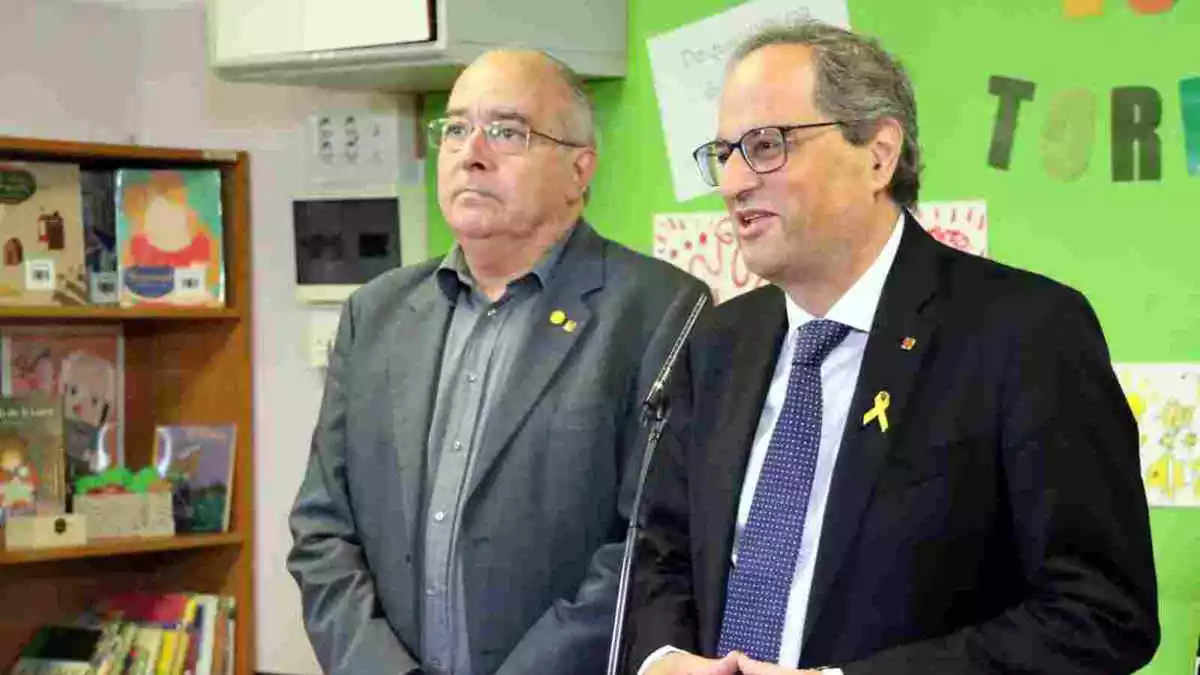 El conseller Josep Bargalló i el president Torra