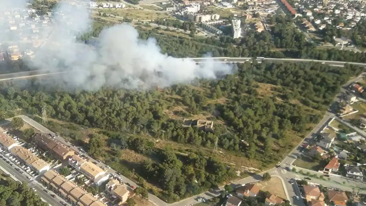 Imatge d'un incendi, a Roda de Berà