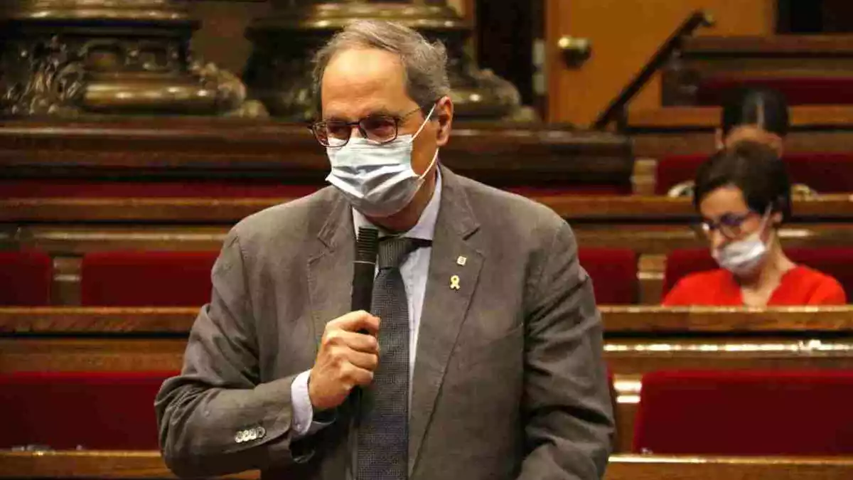 El president de la Generalitat, Quim Torra, durant la sessió de control al Parlament