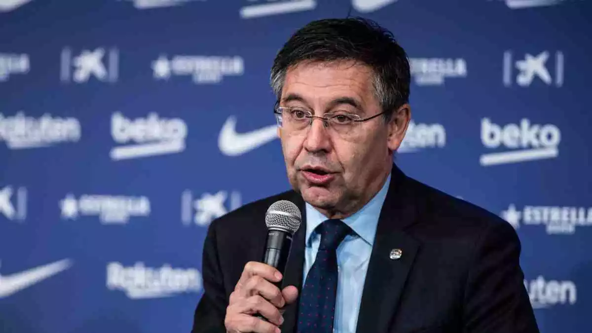 Imatge de Josep Maria Bartomeu en una roda de premsa al Camp Nou