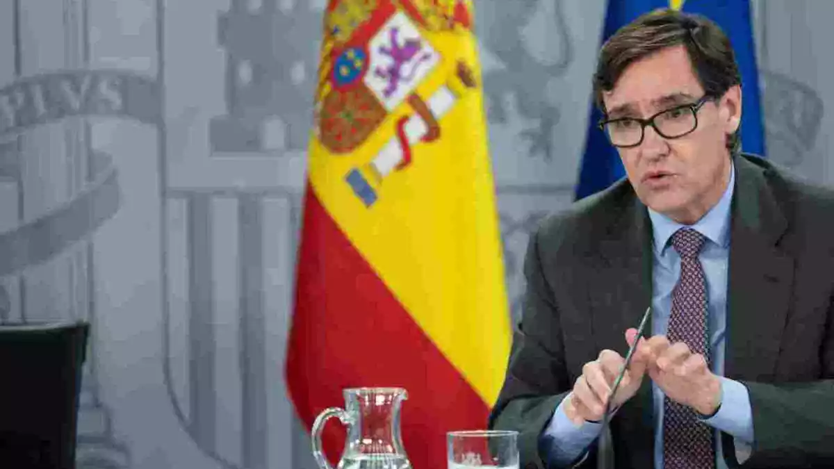 El ministre de Sanitat, Salvador Illa, durant la roda de premsa d'aquest 28 de juliol del 2020