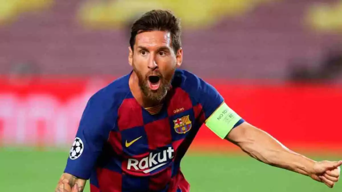 Leo Messi celebrant un gol durant un partit