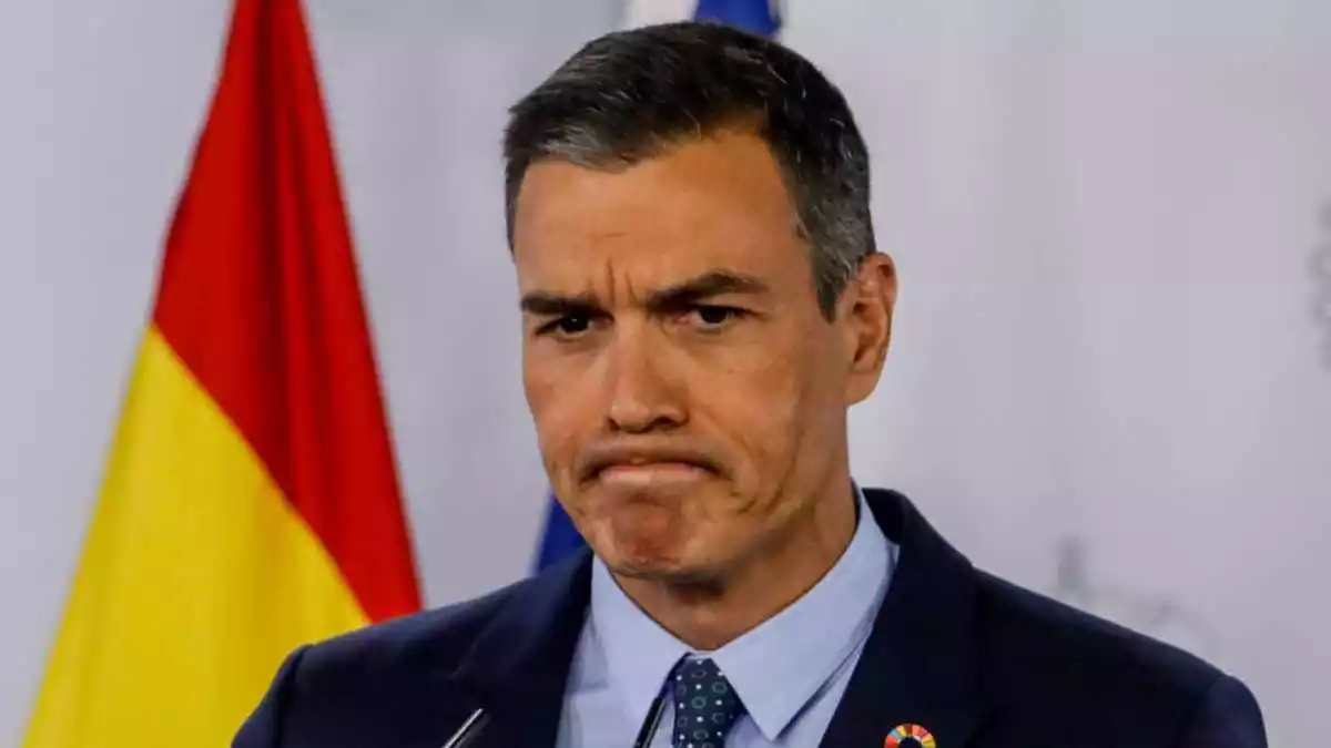 Imatge de Pedro Sánchez en roda de premsa