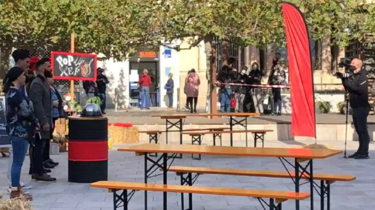 Marc Ribas a la plaça del Pati de Valls