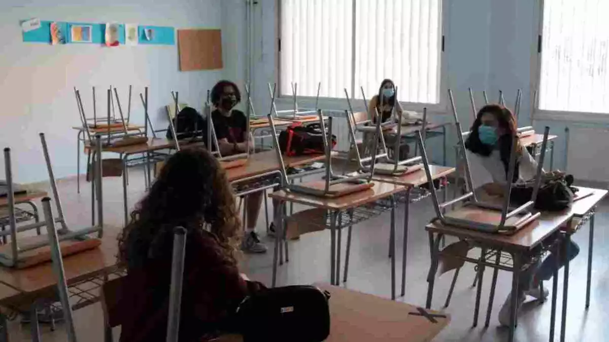 Alumnes en una classe d'un institut de Lleida