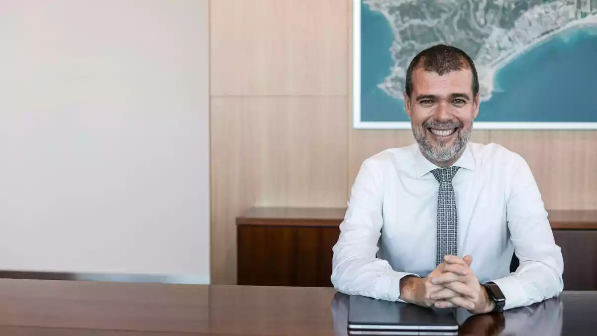 Moment de l'entrevista a Josep Maria Cruset, president del Port de Tarragona