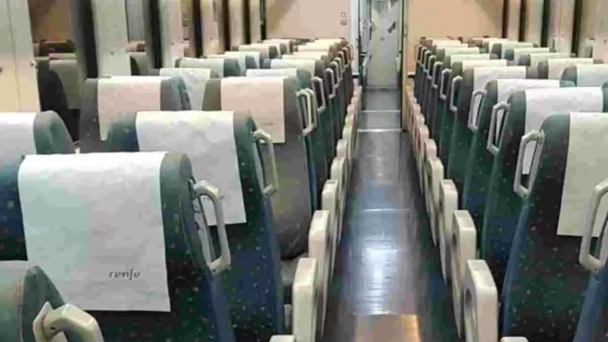 Imatge de l'interior d'un tren de Renfe
