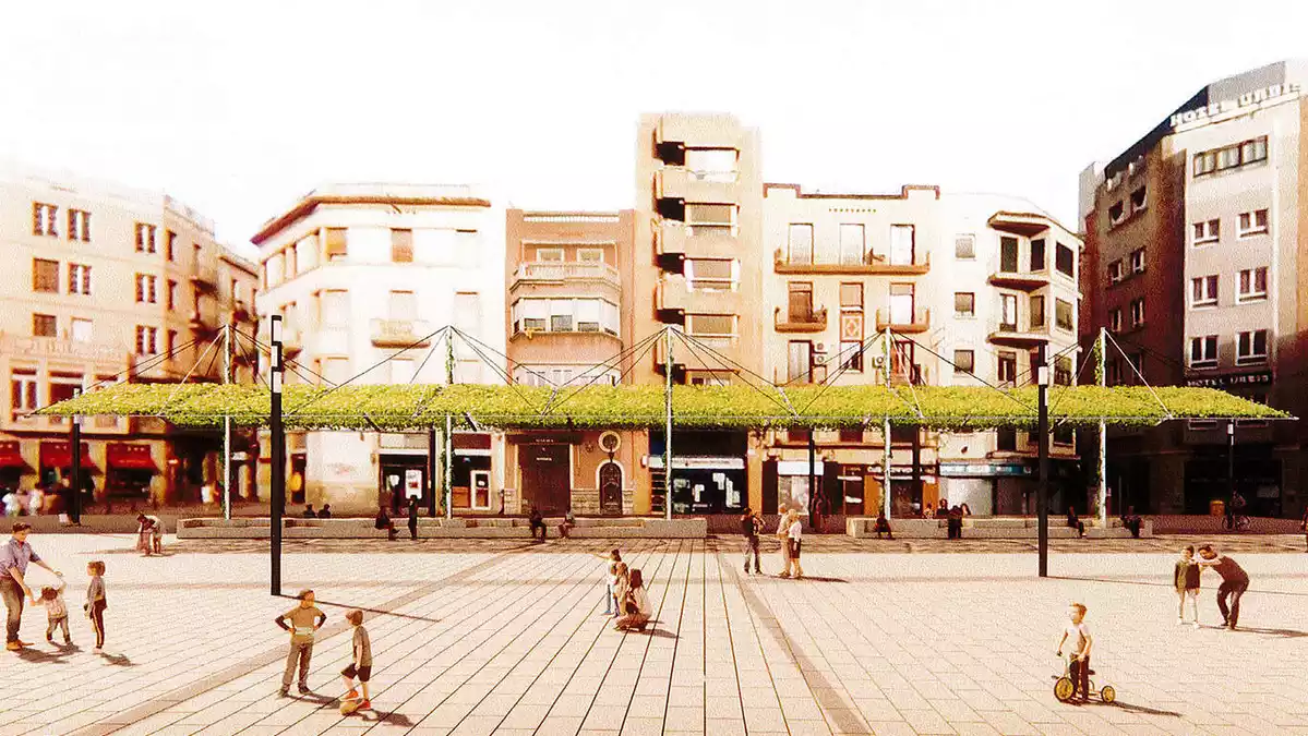 Disseny de la pèrgola de vegetació de la plaça Corsini de Tarragona