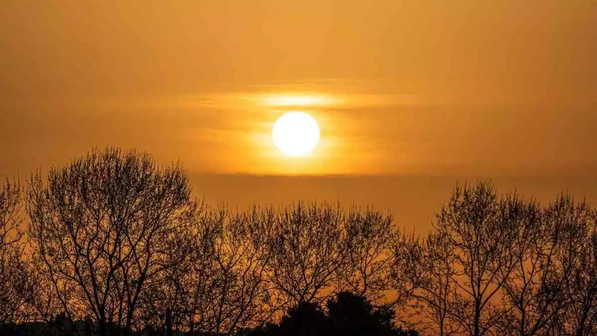 Imatge d'una sortida de sol terrosa a Sant Quintí de Mediona, a l'Alt Penedès